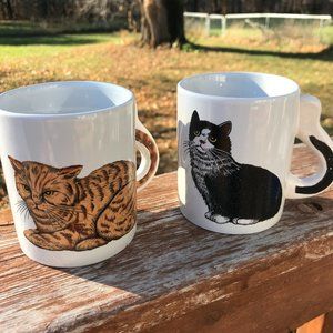 Vintage Cat Mug Set - 1980’s fun cup for cat lovers